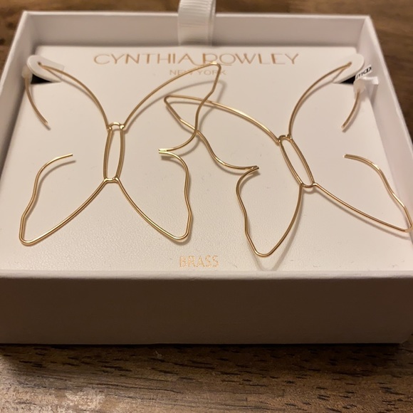 COPY - NWT Cynthia Rowley Brass Butterfly Earrings - Picture 2 of 3